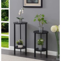 Convenience Concepts Graystone 31 Inch 2 Tier Plant Stand Blackblack