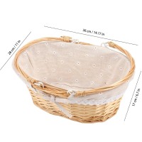 Hozeon 141 X 11 X 67 Inch Natural Wicker Woven Basket Premium Willow Basket With Handle And Linen Cotton Cloth Lining Elegan