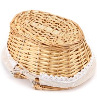 Hozeon 141 X 11 X 67 Inch Natural Wicker Woven Basket Premium Willow Basket With Handle And Linen Cotton Cloth Lining Elegan