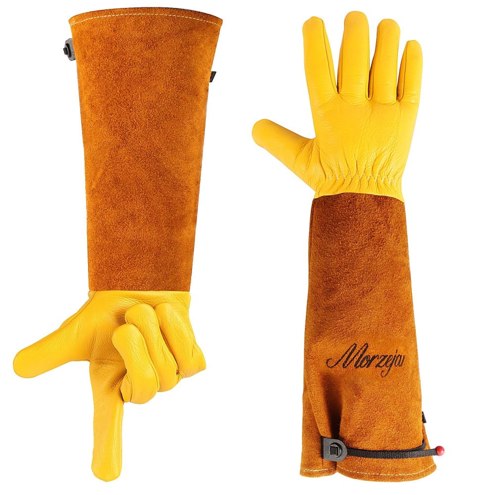 Long Gardening Gloves Gifts For Menwomen Puncture Proof Gloves For Rose Pruning Cactus Trimming Leather Gauntlet Gloves Long