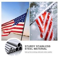 Coconut Flag Pole For House 5Ft Black Stainless Steel Wall Mount Flagpole Suitable For 3X5 American Flags Perfect For Yard Tru