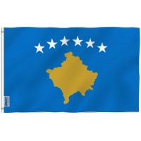 Anley Fly Breeze 3X5 Foot Kosovo Flag Vivid Color And Fade Proof Canvas Header And Double Stitched Kosovar Flags Polyester