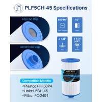 Poolpure Replacement Filter For Pff50P4 Unicel 5Ch45 Filbur Fc2401 Baleen Ak90108 Legend 090164055428 Pff50 Wpad Pff50