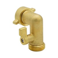 Hydro Master Heavy Duty Brass Shut Off Valve 45 Degree Garden Hose Elbow Connector 34Fht X 34Mht