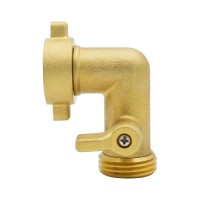 Hydro Master Heavy Duty Brass Shut Off Valve Garden Hose Elbow Connector 34 Fht X 34 Mht 90