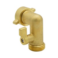 Hydro Master Heavy Duty Brass Shut Off Valve Garden Hose Elbow Connector 34 Fht X 34 Mht 90