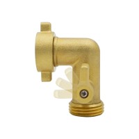 Hydro Master Heavy Duty Brass Shut Off Valve Garden Hose Elbow Connector 34 Fht X 34 Mht 90