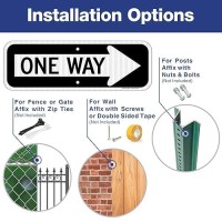 One Way Sign With Right Arrow  18X6 Inches Engineer Grade Reflective Rust Free Aluminum  Weather/Fade Resistant  Uv Protected  Easy To Mount  Indoor/Outdoor Use (2 Pack)