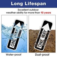 One Way Sign With Right Arrow  18X6 Inches Engineer Grade Reflective Rust Free Aluminum  Weather/Fade Resistant  Uv Protected  Easy To Mount  Indoor/Outdoor Use (2 Pack)