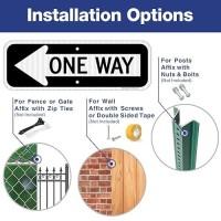 One Way Sign With Left Arrow  18X6 Inches Engineer Grade Reflective Rust Free Aluminum Weather/Fade Resistant Uv Protected Easy To Mount Indoor/Outdoor Use