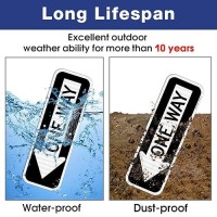 One Way Sign With Left Arrow  18X6 Inches Engineer Grade Reflective Rust Free Aluminum Weather/Fade Resistant Uv Protected Easy To Mount Indoor/Outdoor Use