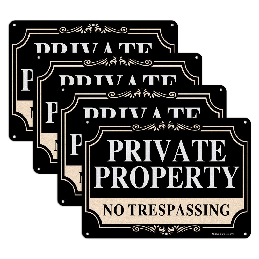 No Trespassing Signs Private Property Signs 14X10 Inch Rust Free Aluminum Metal Sign Reflective Fade Resistant Uv Protected Weat