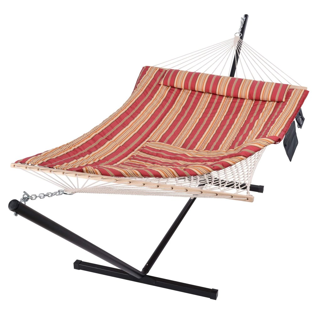 Suncreat Hammocks Portable Hammock With Stand Hammock With Stand 2 Person Heavy Duty For Bedroom Backyard Patio Balcony Red