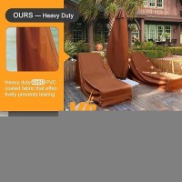 Nettypro Umbrella Cover Outdoor Patio Waterproof Offset Banana Umbrella Cover Up To 13 Feet Outdoor Umbrella  Brown