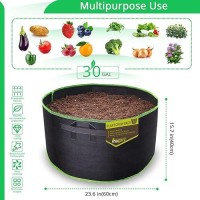 Magarz 4Pack 30 Gallon Fabric Flower Pots Garden Felt Grow Bags With Handle Black