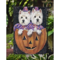 Carolines Treasures Ppp3205Gf Westie Halloween Pumpkin Ride Garden Flag Mailbox Flag Decorative Yard Flag Banner Outside Patio