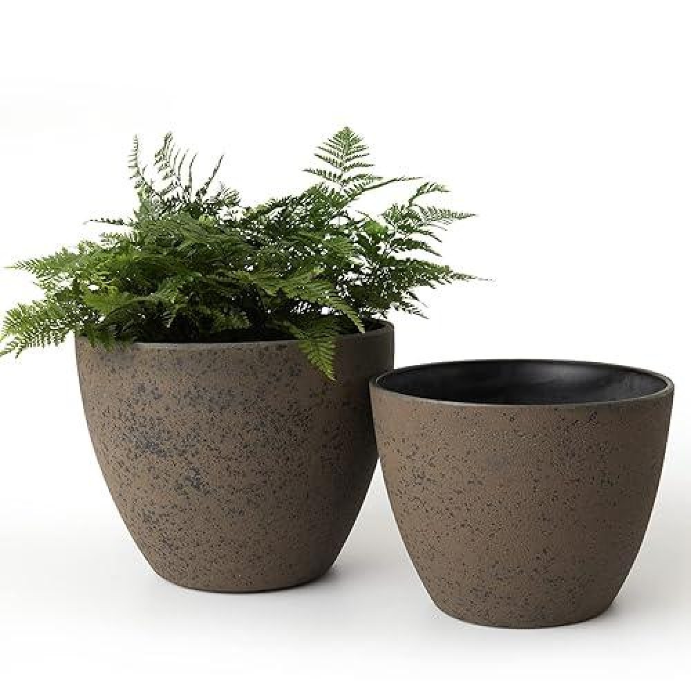 La Jolie Muse Flower Pots Outdoor Indoor Garden Planters 86 75 Inch 2 Pack Plant Containers With Drain Hole New Iron