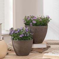 La Jolie Muse Flower Pots Outdoor Indoor Garden Planters 86 75 Inch 2 Pack Plant Containers With Drain Hole New Iron