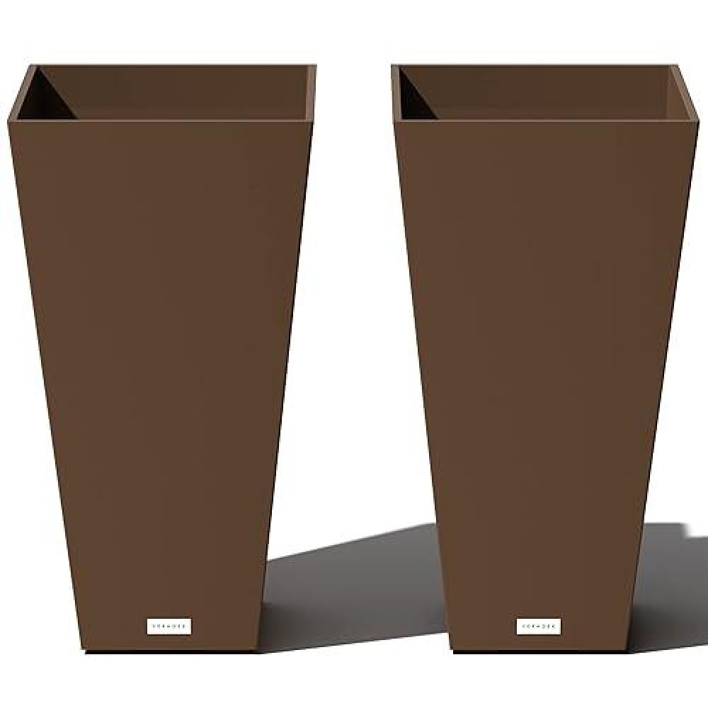 Veradek Vresin Indooroutdoor Taper Planter 2Pack 26 Inch Espresso