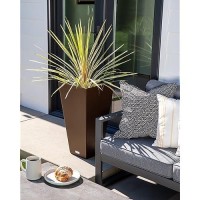 Veradek Vresin Indooroutdoor Taper Planter 2Pack 26 Inch Espresso