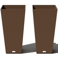 Veradek Vresin Indooroutdoor Taper Planter Set Of 2 30 Inch Espresso