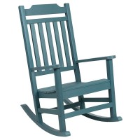 Winston AllWeather Rocking Chair in Teal Faux Wood