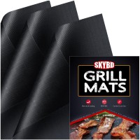 Nonstick Thick Bbq Grill Mats For Outdoor Grill Set Of 6 Heavy Duty Reusable And Easy To Clean Works For Gas Grill Elec