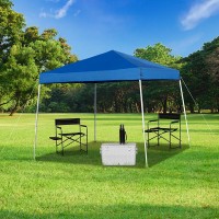 8x8 Blue Outdoor Pop Up Event Slanted Leg Canopy Tent with Carry Bag