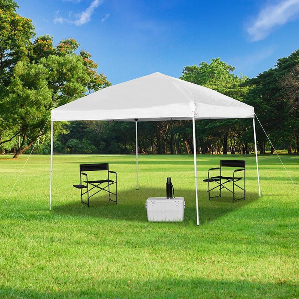 10x10 White Outdoor Pop Up Event Slanted Leg Canopy Tent with Carry Bag