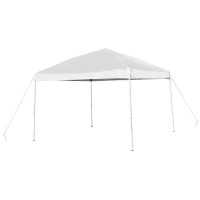 10x10 White Outdoor Pop Up Event Slanted Leg Canopy Tent with Carry Bag