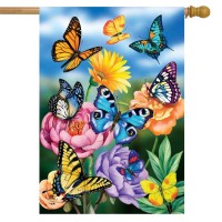 Butterflies In The Garden Spring House Flag 40 X 28 Briarwood Lane