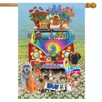 Groovy Pups Spring House Flag 40 X 28 Briarwood Lane