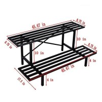 Zhongma 2 Tier Sturdy Metal Plant Stand Heavy Duty Plant Holder For Home Indoor And Outdoor L45.67 X W17.5 X H14 Inch  440 Lbs Capacity & Heavy Duty Construction 