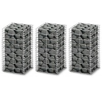 vidaXL Gabion Set 3 pcs Galvanised Wire 98 x 98 x 197 141044