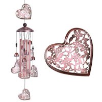 Garden Loving Heart Wind Chimes Outdoor Indoor Decor Handmade Heart Musical Wind Chime Mobile Wind Catcher Romantic Windbell