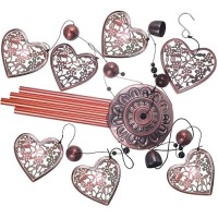 Garden Loving Heart Wind Chimes Outdoor Indoor Decor Handmade Heart Musical Wind Chime Mobile Wind Catcher Romantic Windbell