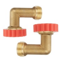 Watflow Leadfree Brass 90 Hose Saver Garden Hose Adapter Garden Hose Connector 90 Degree Hose Elbow Water Hose Saver 2 Pcs