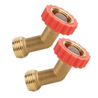 Watflow 45 Degree Leadfree Brass Hose Saver Hose Protector Garden Hose Connector 45 Degree Hose Fitting Water Hose Saver 2