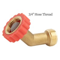 Watflow 45 Degree Leadfree Brass Hose Saver Hose Protector Garden Hose Connector 45 Degree Hose Fitting Water Hose Saver 2