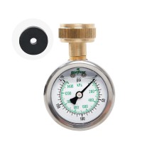 Watflow 2 Glycerin Filled Stainless Steel Water Pressure Test Gauge Garden Hose Pressure Gauge House Water Pressure Gauge 3