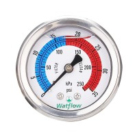 Watflow 2 Dial Pool Filter Pressure Gauge Glycerine Filled Pressure Gauge Water Pressure Gauge 304 Stainless Steel Case 14