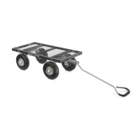 Gorilla Carts 800 Pound Capacity Heavy Duty Durable Steel Mesh Convertible Flatbed Garden Outdoor Hauling Utility Wagon Cart Bl