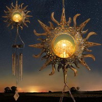 Sun Wind Chimes Solar Retro Windchimes Sympathy Gift Wind Chimes Outdoor Gifts For Mom Gifts For Grandma Mom Gifts Memorial