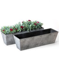 La Jolie Muse 217 Inch Long Window Planter Box Outdoor Rectangular Plastic Planter For Indoor And Outdoor Minimalist Chic Suc