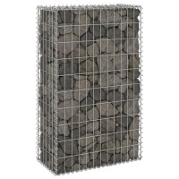 vidaXL Gabion Wall with Covers Gabion Stone Basket Cage Retaining Wall Privacy Protection Garden Patio Backyard Galvanized Steel