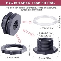 Outus 2 Pieces Pvc Bulkhead Fitting For Rain Barrels Aquariums Water Tanks 15 Inch