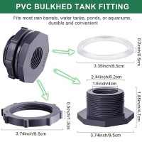 Outus 2 Pieces Pvc Bulkhead Fitting For Rain Barrels Aquariums Water Tanks 125 Inch