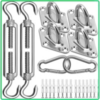 Sun Shade Sail Hardware Kit 6 Inch 304 Stainless Steel Sunshades Canopy Installation Kit For Install Rectangle Triangle Shad