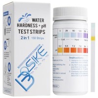 Bosike 2 In 1 Water Test Kit Hardness Ph 150 Strips Hard Water Tester For Tap Drinking Softener Dishwasher Pool Spa