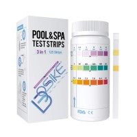 Bosike 3 In 1 Water Hot Tub Swimming Pool Spa Test Strips Kit 125 Strips Water Tester Strips For Free Chlorine Alalinity